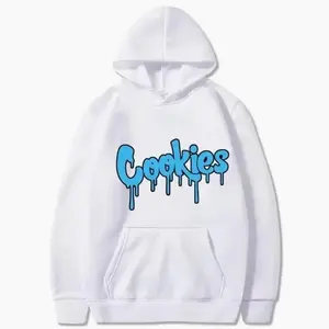 Fashion Cookies Letter Print Graphic Hoodie for Men & Women, Fall Winter Casual Streetwear Pullover Sweatshirt, Fitted Cartoon Pattern Design X4Q