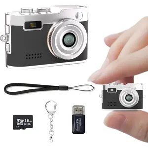 Camera, 1080P Video Recorder, 0.96'' Display 12MP Retro Compact  with 16GB SD Card, USB Adapt, 200mAh ,  Digital Camera for , Students, Travel, Daily (Black)