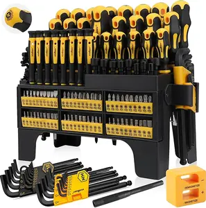 【Black Friday】140-Piece Magnetic Screwdriver Set - Includes SAE & Metric Hex Keys, Precision Tools, Magnetizer Demagnetizer & Plastic Storage Rack - Ideal Gift for Men & DIY Enthusiasts
