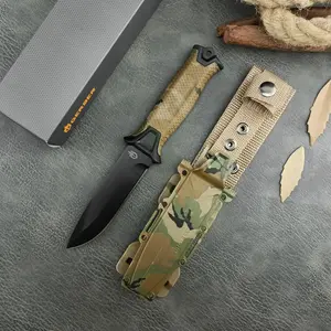 Best Selling With Sheath G1500 Survival Fixed Blade Knife 8Cr13Mov Blade Non-Slip Rubberized Outdoor EDC Hunting Camping Knife EDC Cutting Hiking Tool Survival Gear