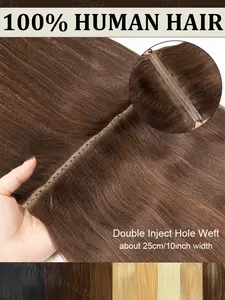 Invisible Double Inject XO Hole Weft Hair Extensions Twin Tabs PU Skin Weft No Glue Micro Link Application For Women 40g-50g 12inch-24inch for Salon Human Hair Extensions