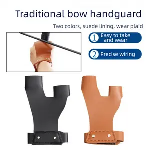 Traditional & Recurve Bow Arm Guard Glove – Arrow Rest & Protective Gear for Archery, Black/Brown