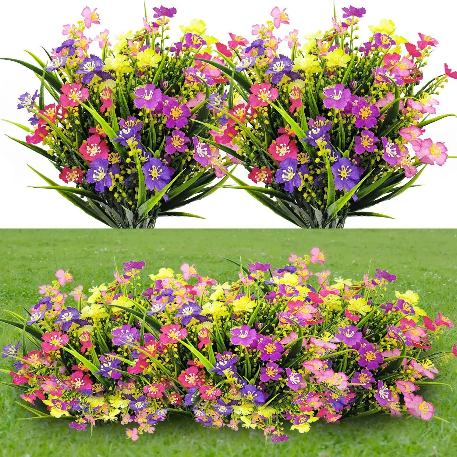 10/20 pc artificial outdoor flowers, Outdoor Fake Flowers, Decorative artificial calla lilies, UV-resistant artificial plants, suitable for spring and summer gardens, porches, window boxes, and wedding decorations