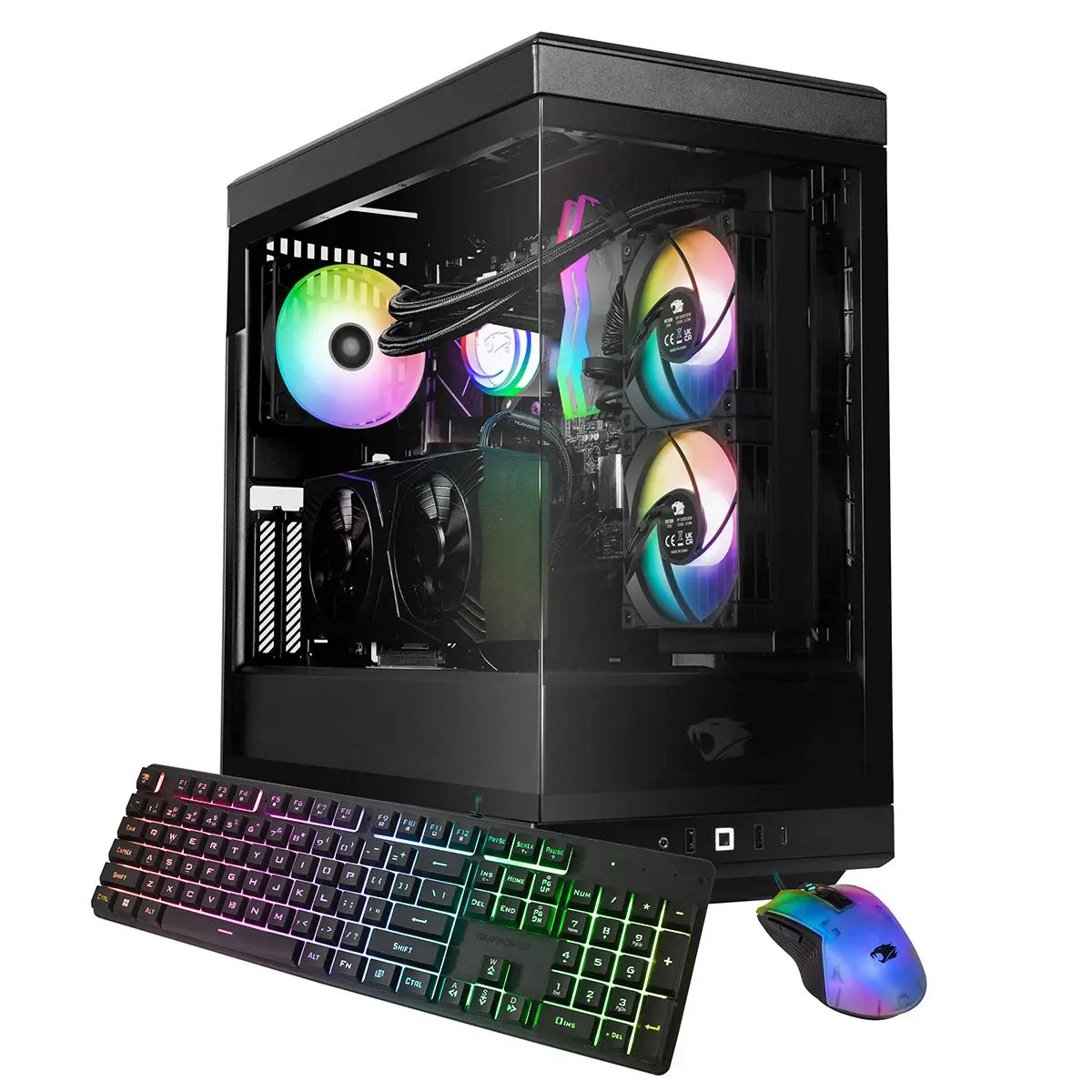 iBUYPOWER Y40BI9N5801 High Performance Prebuilt Gaming Desktop Computer - Intel Core Ultra 9 285 2.5GHz, 32GB RAM, 2TB SSD, NVIDIA GeForce RTX 5080 16GB, RGB Lighting, Windows 11 Home, Black PC Gaming Setup