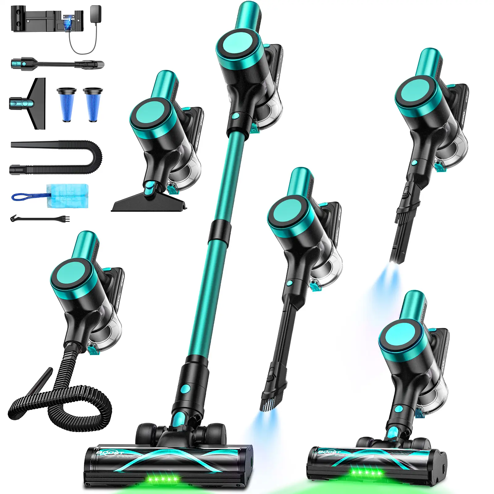 VICEASE Vacuum Cleaner, 500W Powerful Suction, 55min Run Time, Self-Standing, Wall-Mounted Charging, Stick Vacuum Cleaner for Hardwood/Carpet/Pet Hair/Car/ Home Cleaning Tool Rechargeable summerwins,