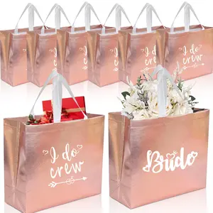 Letter & Flower Pattern Gift Bag, Gift Pouch, 8 Counts/set Creative Gift Wrapping Bag with Handle, Gift Packaging Supplies for Wedding Bridal Shower Party
