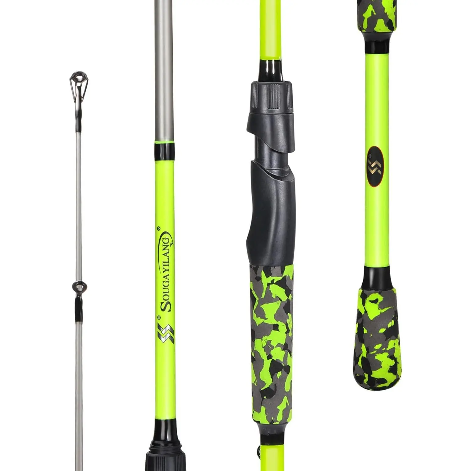 Fishing Rods, IM7 Graphite Blank Casting & Spinning Rods,2 Pieces Rods with EVA Handle for Bass, Trout, Walleye, Catfish