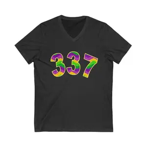 Mardi Gras 337 Unisex Jersey V-Neck Tee