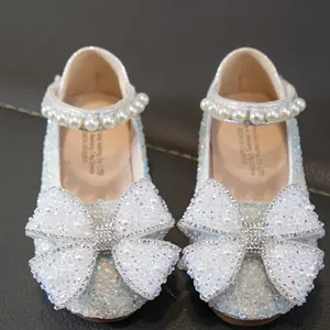 Girls' Princess Party Shoes Spring Autumn Rhinestone Flat Single Shoe, Cute Casual Footwear for Kids, Comfortable and Stylish Shoes