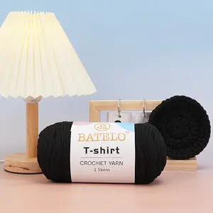 BATELO T-Shirt Yarn 400g/120yds Polyester Spandex Blend Stretch Crochet Yarn for Bags Baskets & Home Decor Ideal for Crafting Enthusiasts