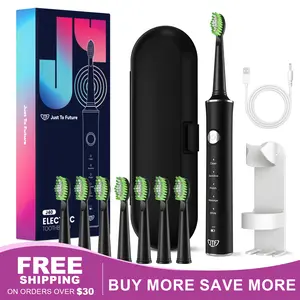 JTF electric Toothbrush , 1 H fast Charge for 45 days sonicare toothbrush, set with 8 electric Toothbrush Brush Heads and Travel Case, oral care 5 Modes and 2 Min Smart Timer
