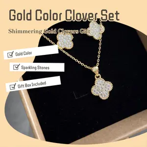 Gold Plated Clover Set