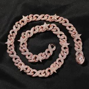 [ICE HUE]18K Gold Vacuum Plated Copper with 5A+ Sri Lanka Zircon Pentagram Necklace Miami Italy Mexico & Micro Inspired for Women & Men Luxury Jewelry,Daily Wear,Casual Fashion,Gift Idea,,Classic,Hip Hop,Simple,Sporty Style,Lgbt