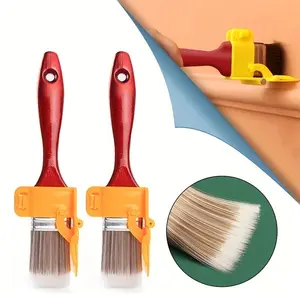 1pc Edging Color Separation Paint Brush, Painting, Portable & Durable Lightweight Cleaning Brush, Wooden Handle, DIY Tool for Wall Ceiling Decor, Decorative