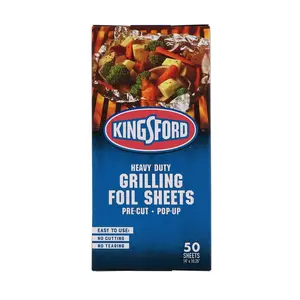 212 MAIN Pre-Cut Aluminum Grilling Foil Sheets, 10.75x14 in, Disposable, Essential for Sports & Outdoor Kitchen Use, Pre-Cut Sheets