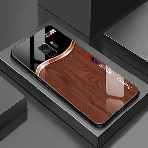 Suitable for [Galaxy S9] wood grain mobile phone case, high-value glass shell, personalized business style mobile phone case, simple new mobile phone case-888