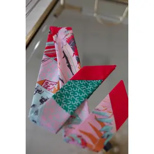 Pink Feathers Bag Scarf