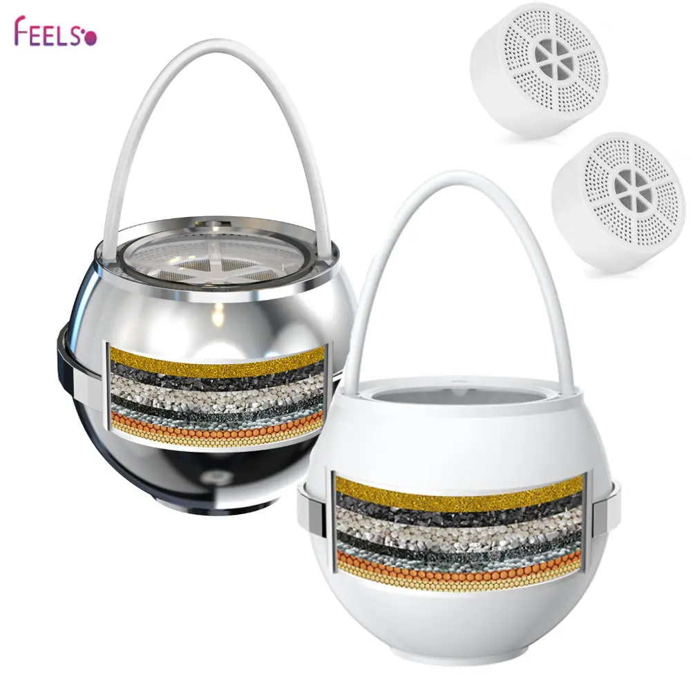 FEELSO Bath Water Filter for Tub Faucet with Overflow,2,500 Gallons of Filtration,with 2 Replacement Filters Remove contaminants,Chlorineand Fluoride,Hard Water Softener,Enhances The Health of Skin,Hair,Nai