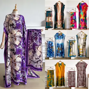 Women's Floral Print Long Scarf & Khimar, Boho Style Scarf & Shawl, Floral Pattern Shawl for Daily Wear
