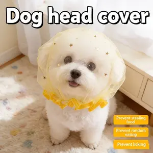 Dog Head Cover Prevents Eating, Comfortable Breathable Mesh Mouth Guard for Small Dogs, Anti-Licking Net Sleeve for Medium Breeds