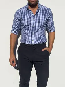 The Gingham Poplin - Navy Gingham Poplin