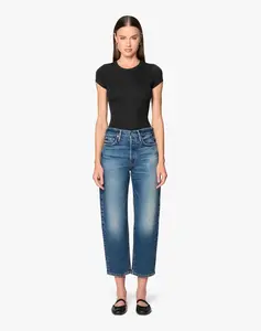 Women's Betro Simone Ellen Mid-Rise Barrel Leg Casual Jeans, Premium Stretch Denim, Made in USA