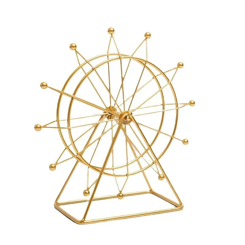 Iron Ferris Wheel Artistic Decorative Figurine, Creative Living Room Office Desktop Indoor TV Cabinet Decoration, Small Ornament for Home & Office, Sculpture Desk Decor