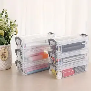 Large Capacity Pencil Case, 3pcs Transparent, Office Supplies Storage Box, Paintbrush & Pencil Holder, Watercolour Pencil Container