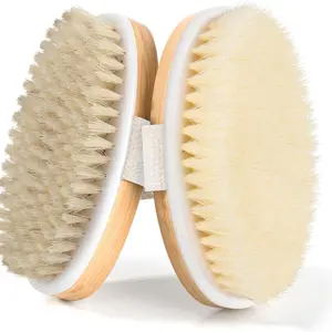 2pcs Dry Body Brush Set, Soft Hard Natural Bristles, Exfoliating Massage Brush, Body Care Tool, Target Cellulite and Lymph System, Promote Circulation