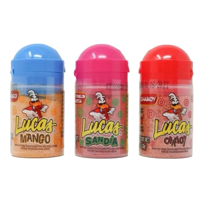 Lucas Refreshing Sugar Base Baby Powder Variety Pack - 10 Single-Serve Bags, Tropical Flavors (Watermelon, Mango), Zesty Tangy Bite, None Artificial Additives Implied, 6-Month Shelf Life, Convenient Packaging