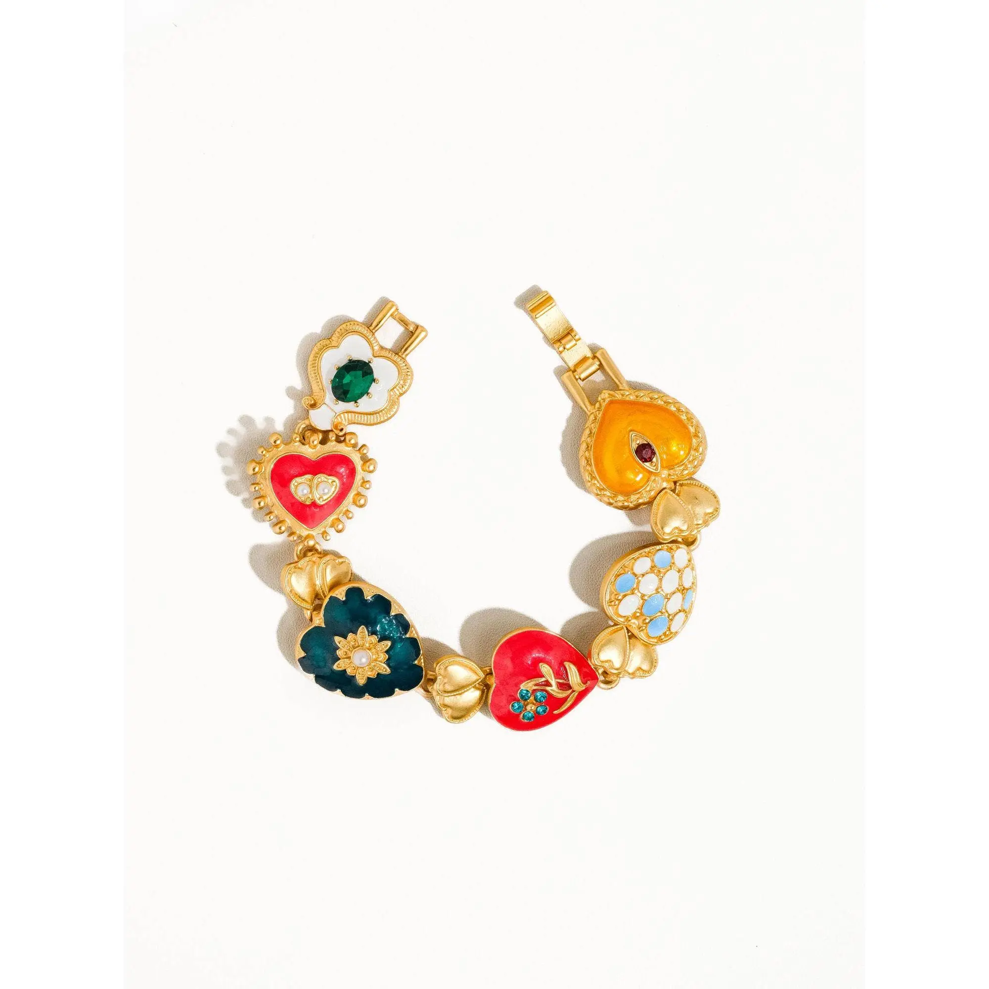 Elysian 18K Gold Boho Baroque Heart Color Bracelet