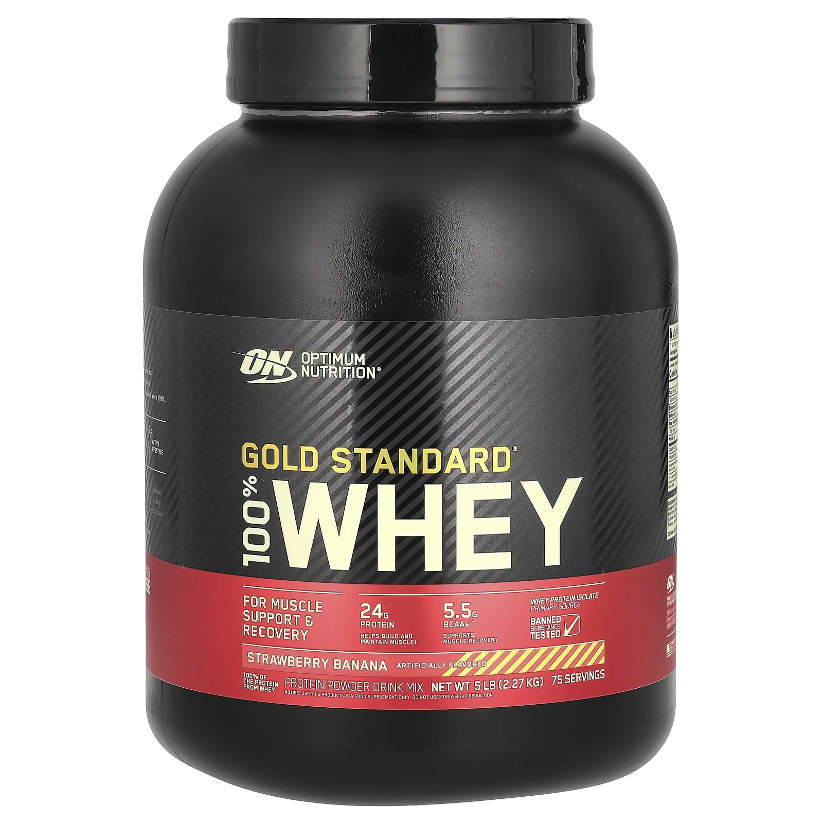 Optimum Nutrition Gold Standard® 100% Whey, Strawberry Banana, 5 lb (2.27 kg)