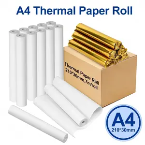 10 Rolls A4 Thermal Paper, HD Thermal Printing Paper 210x30mm, Portable Printer Paper Rolls, Rolling Receipt Paper, Individual Package for Wireless Bluetooth-compatible, Stationery Office Supplies