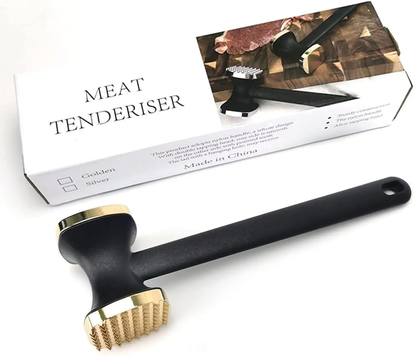Kitchen Meat Tenderizer - Heavy Duty Manual Hammer Mallet Tool,Meat Hammer Used for Steak, Chicken, Fish，Meat Pounder With Comfort Grip Handle