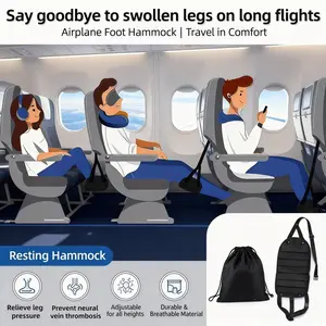 Airplane Foot Hammock, Portable Footrest Leg Lifting Pedal, Aircraft Travel Accessories, Portable Airplane Hammock for Travel, Travel Accessory Hammock