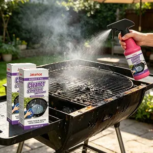 Jakehoe BBQ Grill Cleaner, Removes Stubborn Grease and Oil Stains, Degreaser for Grills and Frying Pans, Effective Cleaning Agent, Cleaning Spray