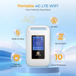FIRSTNUM Portable WiFi Hotspot device 4G Data Worldwide No SIM Card Needed & Tri-Band Support Car/RV/Traval WiFi Router Wireless wifi portátil mobile wifi router mobile wifi router Charging Wifi Pocket
