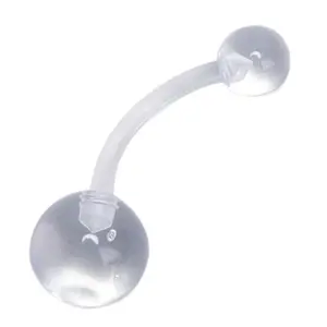 Clear Flexible Acrylic Navel Ring for Male and Female Daily Wear