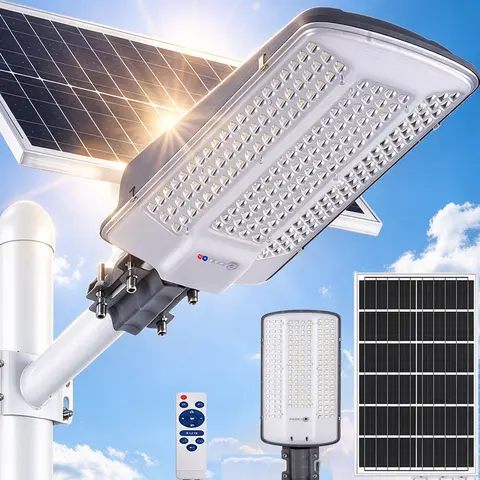 Solar Street Light with Aluminum Body, 5054 LED, IPX7 Waterproof Lamp, Auto Shut-Off, Remote Control, Wall Mount for Outdoor Garden, Street Use | Solar Garden Lights