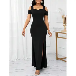 Lady Wedding Guest Women's Holiday Reception Ceremony Professional Black Dress Beaded Kalogeras Red Evening Fabric Maxi Length Cold Shoulder Elegant Formal Wear Shortsleeve Womenswear pink