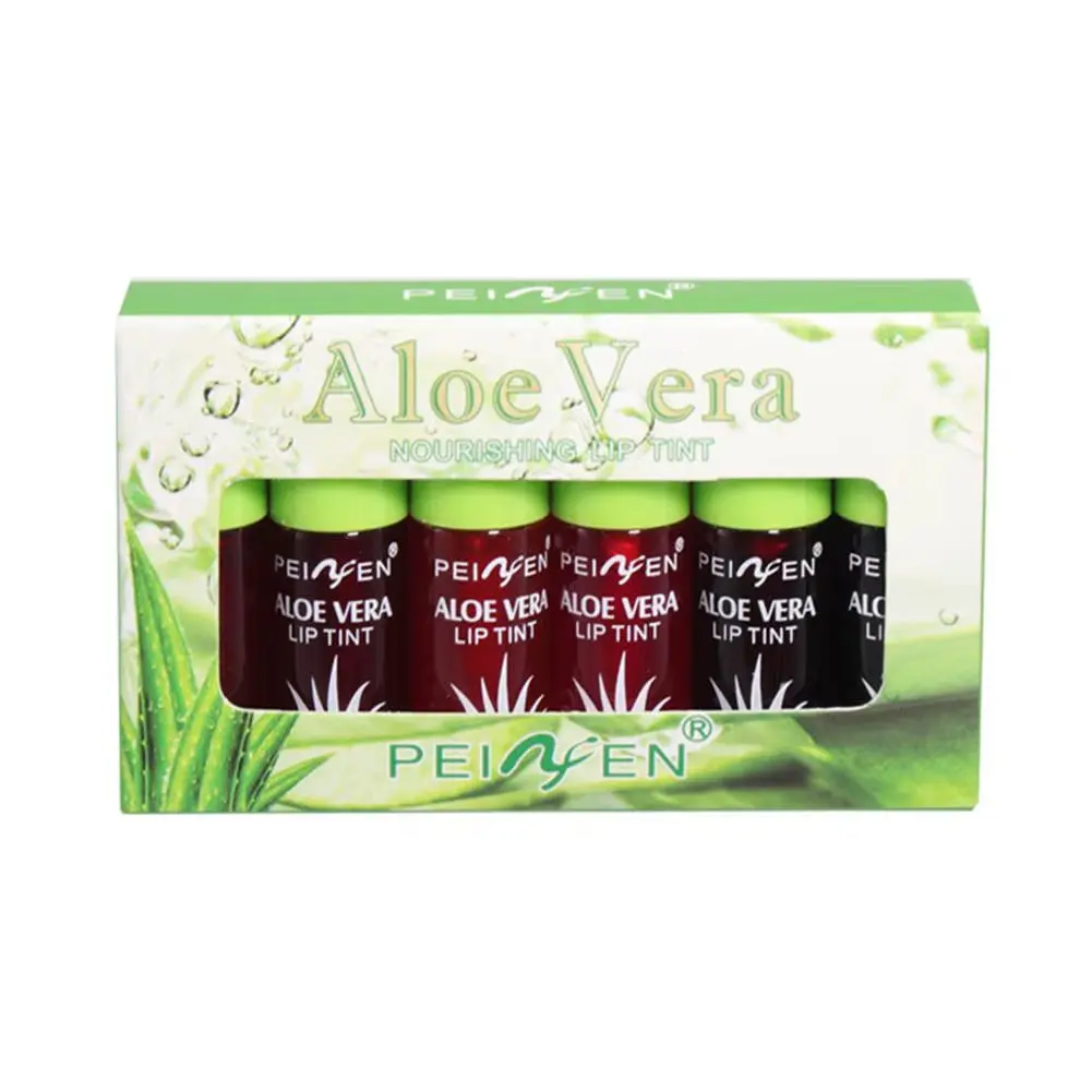 6-Color Watery Lip Tint Set – Aloe Vera Moisturizing Lip & Cheek Stain Gloss