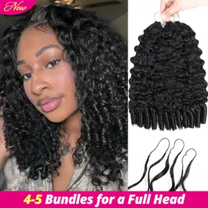 Burmese Curly Human Hair Crochet Extensions Pre-Separated 50g/Pack Miracle Knots Boho Braids, 4-5 Packs for Full Head #HairTutorial #HairStyles #SpringStatements