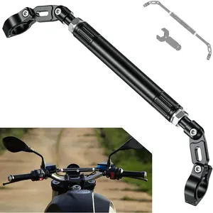 Motorcycle Cross Bar, Aluminum Alloy, Length Adjustable Handlebar Extender Extension, Motorcycle Balance Bar Reinforce Lever Fit for Handlebars 22mm in Diameter