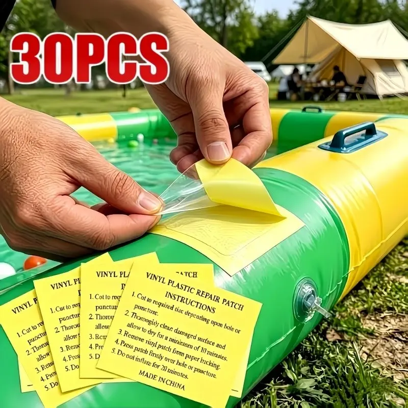 30pcs Waterproof Sealing Repair Patches, Leak Proof Seal, Leak Proof Design, Strong Adhesive PVC Stickers, for Inflatable Products, Swim Rings, Air Mattresses, Tents, Pools, Outdoor Gear