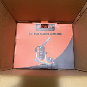 VEVOR 3-IN-1 Button Maker, TikTokShopBlackFriday, 1/1.25/2.28 inch(25/32/58mm) Pin Maker, 300pcs Button Parts,Button Maker Machine with Panda Magic Book,  Ergonomic Arc Handle Punch Press Kit, For Children DIY Gifts, Pink