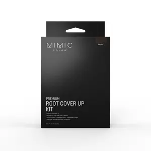 Mimic Color Root Touch-Up Cream Kit - Wax-Infused Hair Color, Black, Brush Application, Mess-Free Grey Root Coverage, Fast Salon Between-Visit Touch-Up