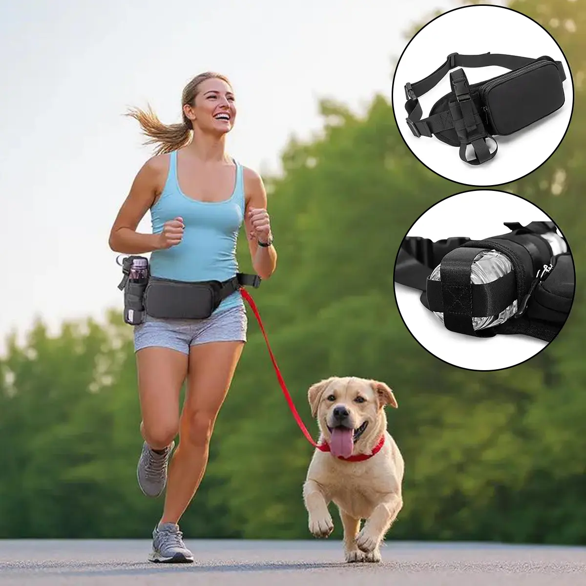 Waist Fanny Pack - ID Blocking, Multi-Pocket, Water Bottle Slot, Versatile for Activities, Ideal for Active Individuals (Running, Hiking)