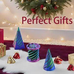 3 Pack Impossible Cones, Spiral Cone Decompression Toys, 3D Printed Pyramid Transfer Toy, Mini Swirl Line Illusion, Anxiety Relief, Stress Relieving Accessory, Stress Relief Fidgeting