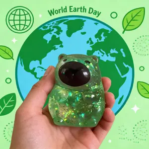 Eco-Vibe Earth Day Desk Pet, Capybara Maltose Squishy, Decompression Squeeze, Fidget Relief, Perfect Stress Relief Gift for 2026, Ideal for Office & Home Decor, Kawaii Squishies