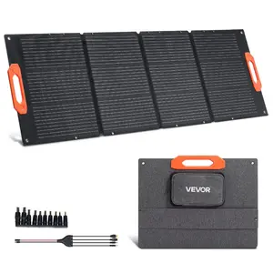 VEVOR 200W Foldable Solar Panel, 24 High-Efficiency Portable Monocrystalline Solar Panel Charger with MC4 Output, USB-A, Type-C DC Ports, IP67 Waterproof for Power Stations, Camping, Hiking Trips